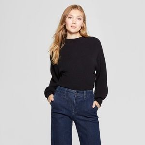 Super Cozy Black Bishop Sleeve Sweater